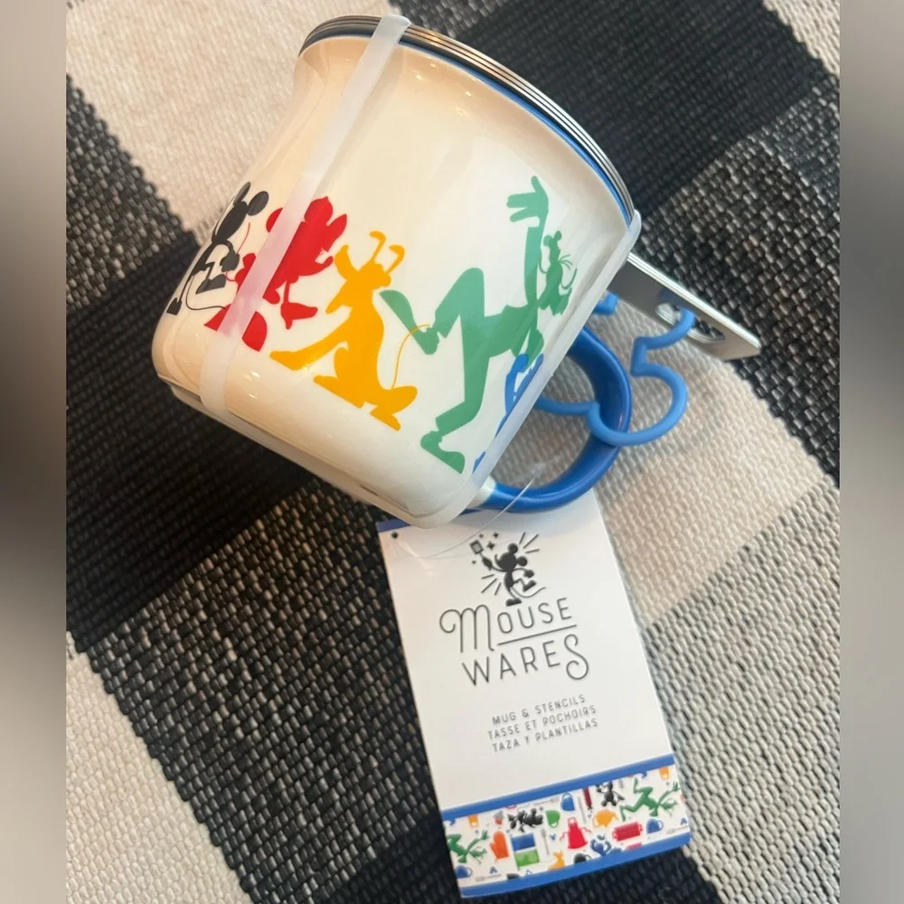 Disney Mousewares Mickey & Friends Mug & Coffee /Latte Stencil Set Disney NWT